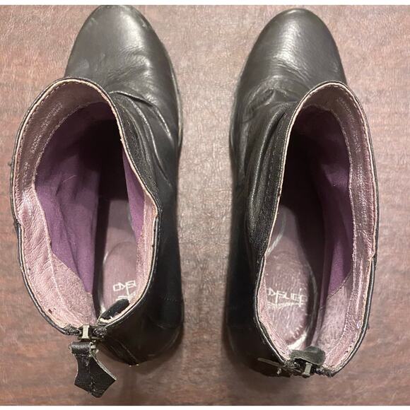 Dansko Arisa Black Ruched Slouchy Leather Ankle Boots 38 (7.5/8) Comfort Wedge - Picture 6 of 8